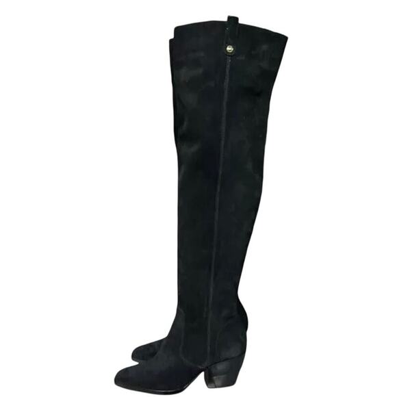NWOB-Michael Kors Harlow Black Suede Pointed Toe Over-The-Knee Boots Size 6 - Picture 4 of 7
